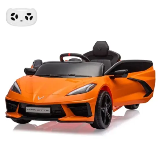 Kids Ride on Car Licensed Corvette Battery Powered Car 12V Electric Sports Car Toy with Remote Control, Visual Dashboard, LED Lights, Music image {9}