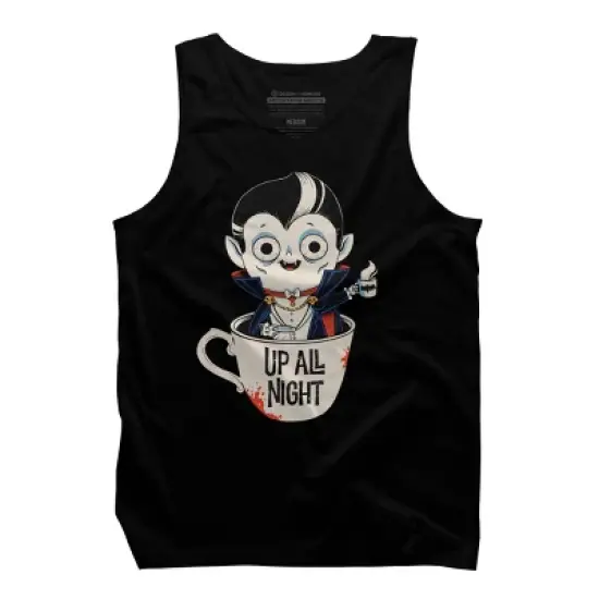Men's Design By Humans Dracula and coffee By ppmid Tank Top image {4}