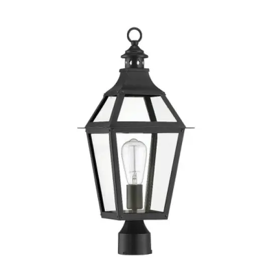 Savoy House Jackson 1 - Light Post Light in  Black/Gold image {1}