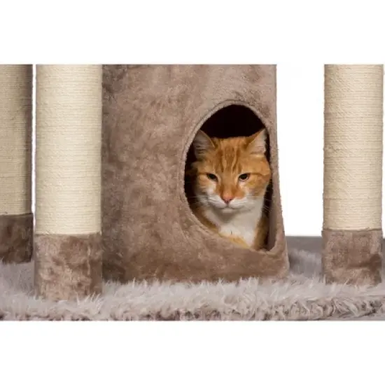 Prevue Pet Products Kitty Power Paws Plush Siberian Mountain in Frost Tan 7313 image {8}