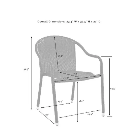 Palm Harbor 2pk Outdoor Wicker Stackable Chairs - Brown - Crosley image {3}