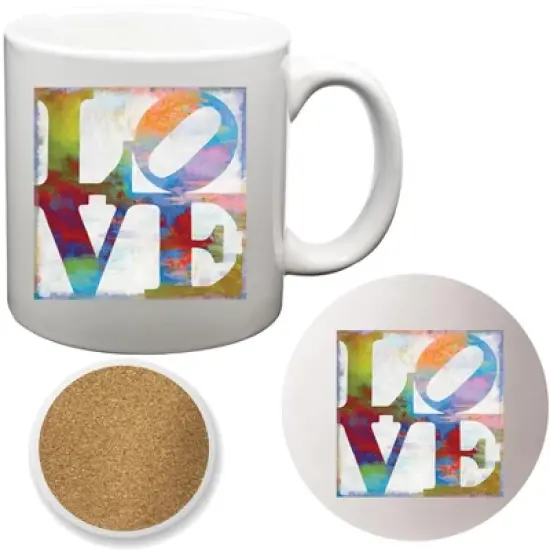 Courtside Market Love White 20 oz Mug & Ceramic Coaster Set image {1}