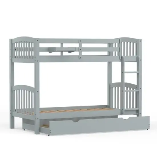 Glenwillow Home Arca Solid Wood Twin Over Twin Bunk Bed image {4}