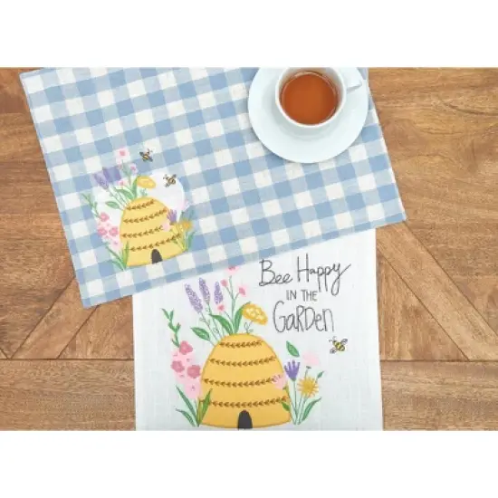 C&F Home Bee Happy In Blue Embroidered Table Runner 13" x 72" image {1}