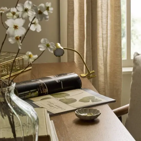 Scalloped Brass Clip Light (Includes LED Light Bulb) - Hearth & Hand&trade; with Magnolia image {2}