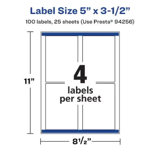 Avery Matte White Rectangle Labels, 5" x 3.5" image {4}