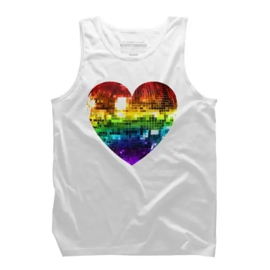 Design By Humans Rainbow Disco Ball Heart By melvillesTank Top image {4}