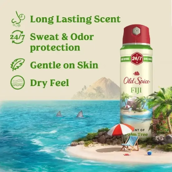 Old Spice Men's Invisible Dry Spray Antiperspirant & Deodorant - Fiji Scent - Fresher Collection - 4.3oz image {1}