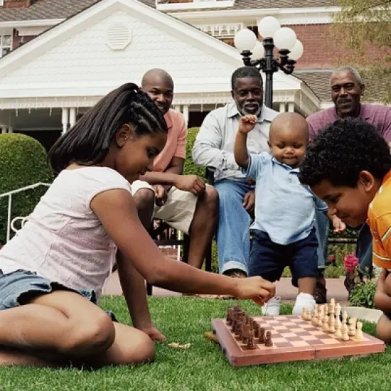 GSE 15" Wooden Folding 2-in-1 Chess and Checkers Board Game Combo Set with Chess Storage Slots Drawer image {6}