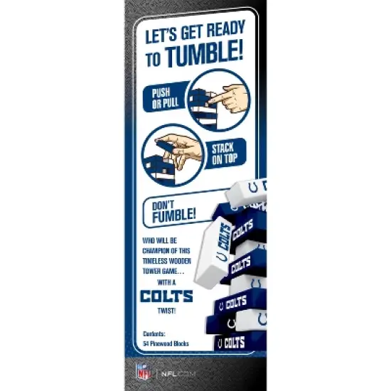 MasterPieces Real Wood Block Tumble Towers - NFL Indianapolis Colts image {3}