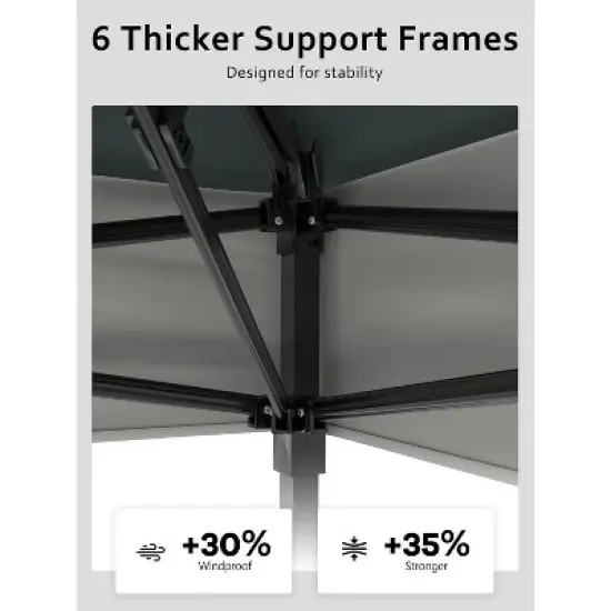 Garvee 13 X 13FT Pop Up Gazebo, Patio Folding Canopy with Mosquito Netting - Backyard Tent for Party, Outdoor Dining, Patio, Backyard image {3}