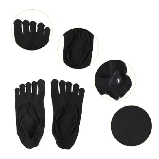 Unique Bargains Invisible Five Fingers Socks Breathable Soft Fashion No Show Socks for Women 3 Pairs image {2}