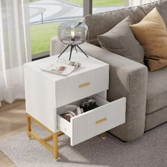 Tribesigns 2 Drawers Night Stands Bedside Table image {5}