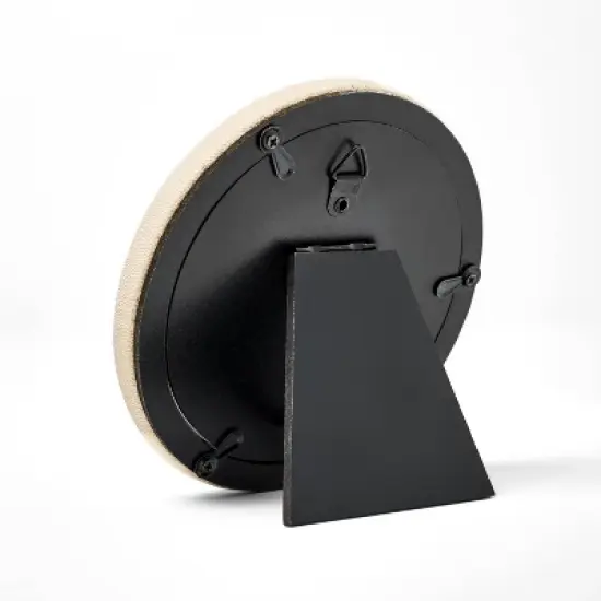 4"x4" Shagreen Wrapped Single Image Frame Cream - Threshold&trade; designed with Studio McGee: Modern MDF Tabletop Photo Display image {3}