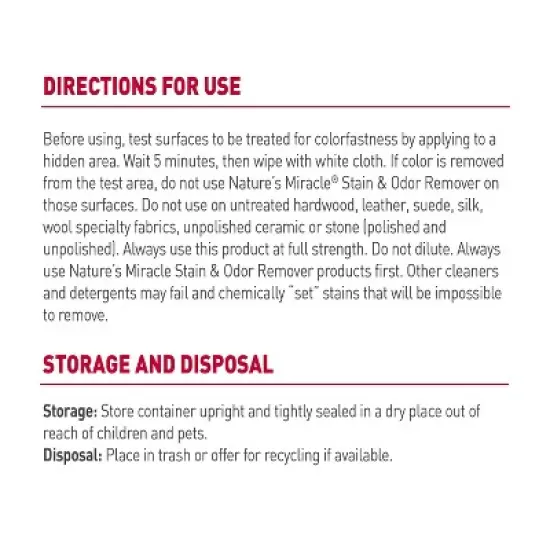 Nature's Miracle Unscented Stain and Odor Remover for Dogs and Cats - 14 fl oz image {3}