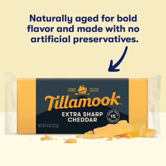 Tillamook Extra Sharp Cheddar Cheese Block - 8oz image {2}