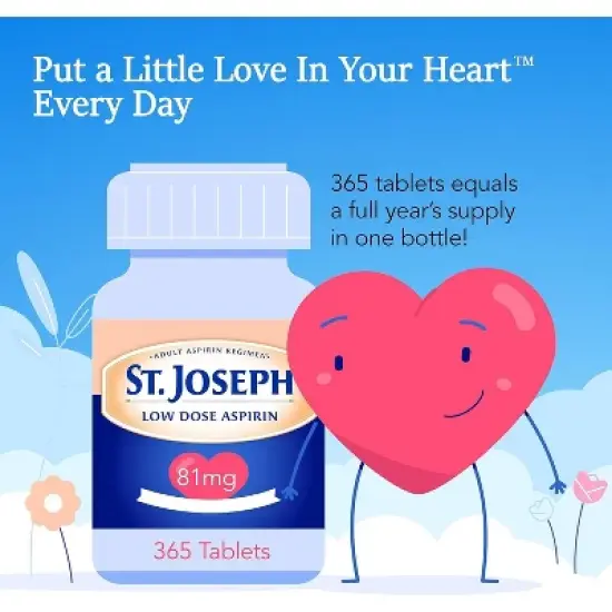 St. Joseph Aspirin Tabs 81mg, 365 Count image {2}