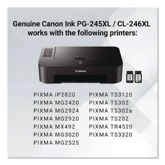 Canon PG-245XL/CL-246XL Ink Cartridge - Black/Tri-Color: High Yield, 2 Pack image {1}