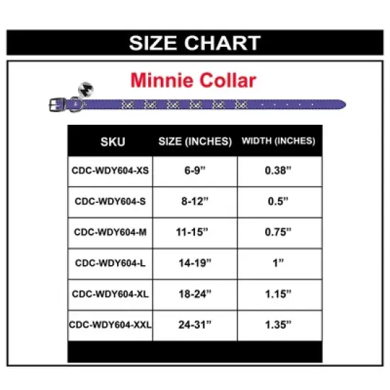 Buckle-Down Vegan Leather Dog Collar - Disney Purple with Silver Cast Minnie Mouse Bow Embellishments image {3}