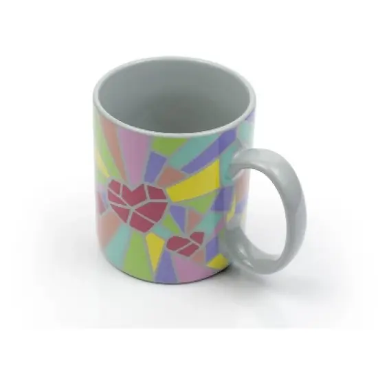 Toynk 2020 Sidewalk Chalk Inspired Mosaic Heart Ceramic Coffee Mug | Holds 16 Ounces image {2}