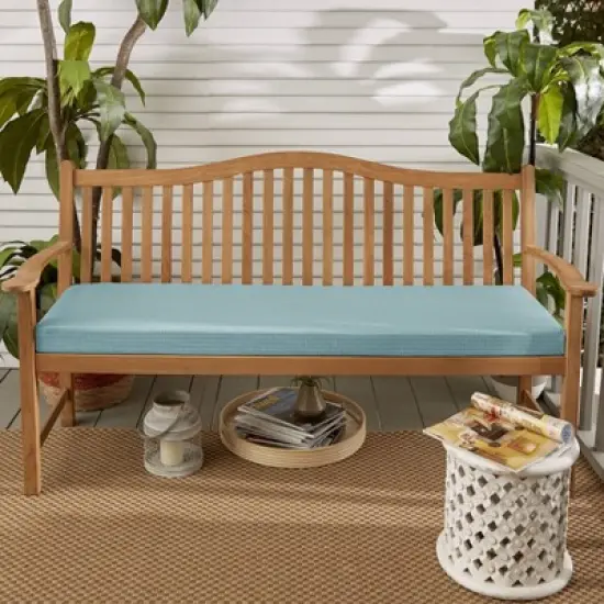 40"x17" Outdura Indoor/Outdoor Bench Cushion Aqua - Sorra Home image {1}
