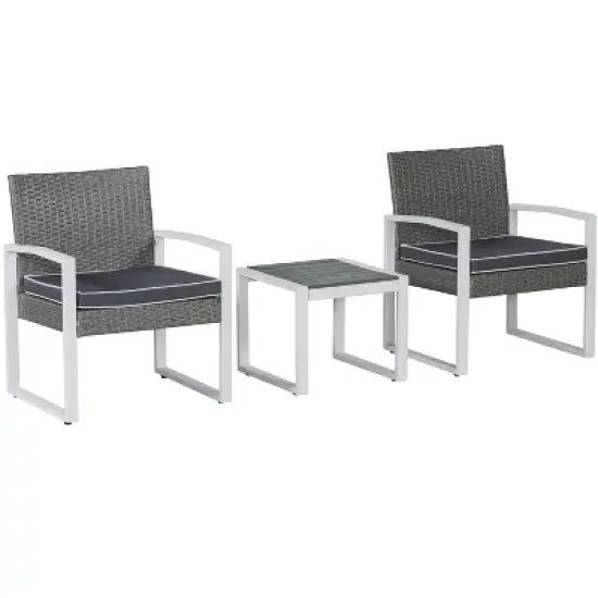 Selby 3-Piece Modern Coastal Faux Wicker Conversation Outdoor Patio Set - JONATHAN Y image {5}