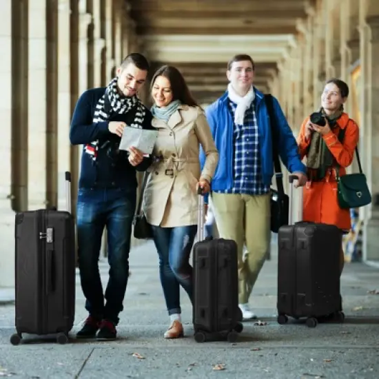 Karl Home 3 Piece Set ABS Trolley Cases Striped Pattern Blue image {4}