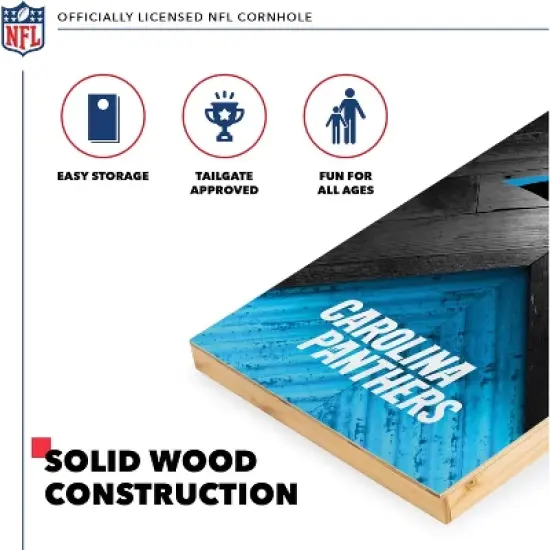 NFL Carolina Panthers 2'x4' Wood Cornhole Set image {2}