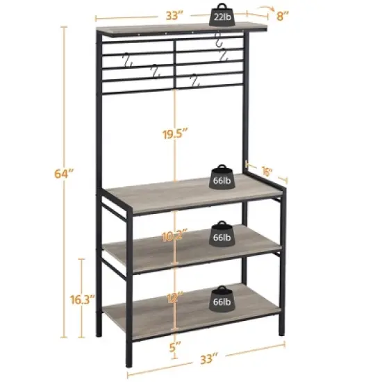 Yaheetech 4-Tier Kitchen Storage Rack with High Display Shelf image {3}