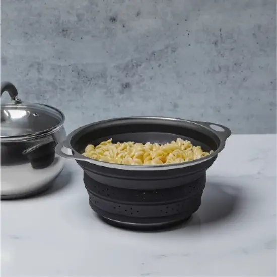 Better Houseware Silicone Collapsible Colander, Black image {1}