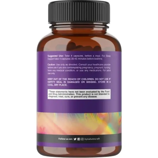 Magnesium Glycinate Capsules, Magnesium Supplement for Calming Sleep + Muscle Bone & Nerve Support, Nature's Craft, 120 or 180ct image {2}