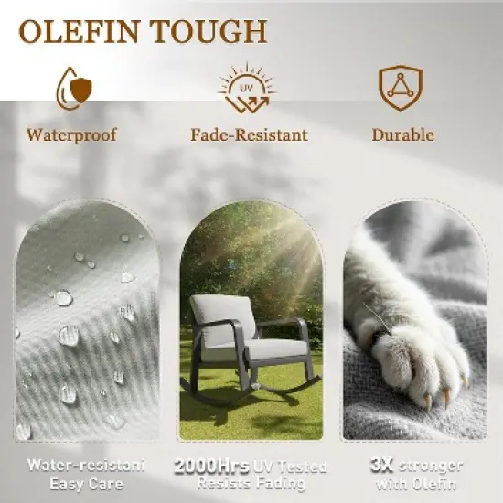 SUGOLD Outdoor End Table,Patio Wicker Small Side Table, PE Rattan Coffee Table Brown image {6}