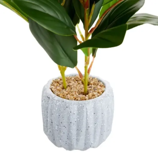 Juvale Artificial Plants in Pot, Fake Faux Plants with Gray Cement Planter, 3.1 x 3.1 x 11.8 in image {5}