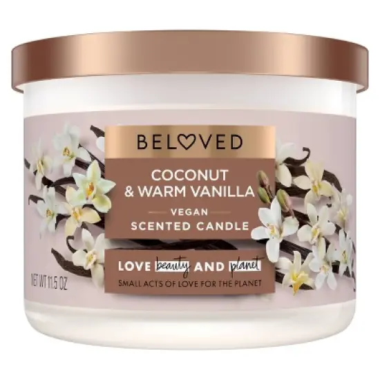 Beloved Coconut & Warm Vanilla 2-Wick Vegan Candle - 11.5oz image {1}