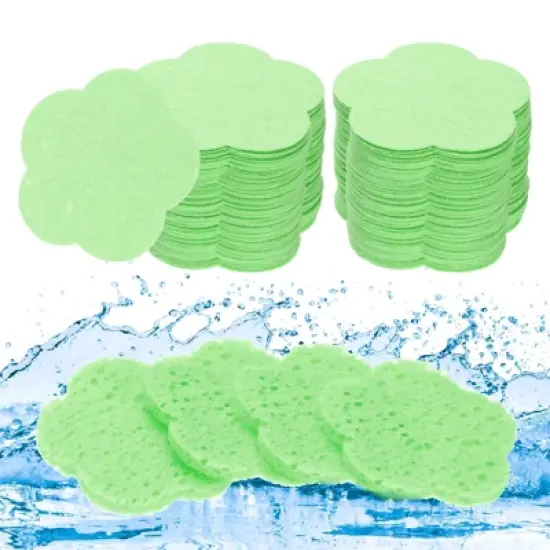 Unique Bargains Compact Size High-Temperature Resistant Face Cleansing Sponges Green 120 Pcs image {9}