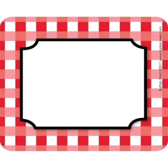 2pk 45ea Buffalo Plaid Remember Me! Self-Adhesive Name Tag Labels - Barker Creek: Teacher Supplies, School Desk Tags image {3}
