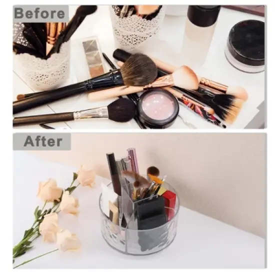 Unique Bargains 360 Degree Rotating Makeup Organizer Clear 1 Pc image {5}