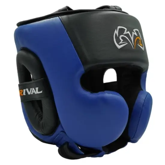 Rival Boxing RHG30 Mexican Style Cheek Protector Training Headgear - Black/Blue image {1}