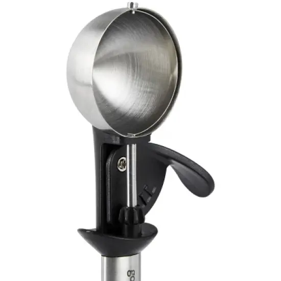 GoodCook Ready Trigger Ice Cream Scoop: Stainless Steel, Dishwasher-Safe, 9.44" Length, Black Handle image {1}