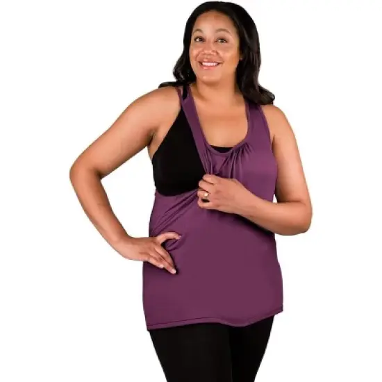 Bamboobies Easy Access U Neck Nursing Tank Top, Maternity Clothes for Breastfeeding image {2}