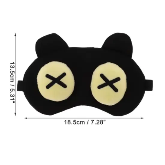 Soft Yellow Eyes Cross Eyes Sleep Mask Black 1 Pc image {3}