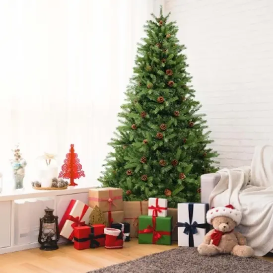 Costway 7 FT Pre-Lit Christmas Tree 3-Minute Quick Shape with Quick Power Connector Timer image {3}