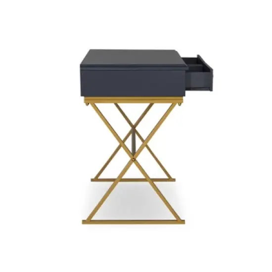 2 Drawer Campaign Desk - Linon image {4}