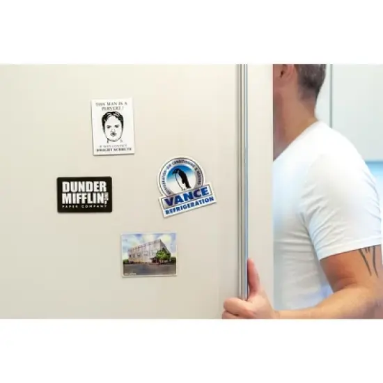 Just Funky The Office Fridge Magnet Set - 4pcs Cool 4x3 Inches Flat Refrigerator Magnets image {5}