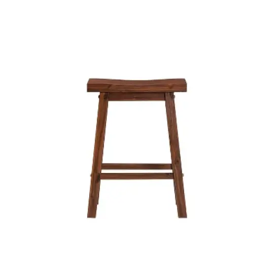 24" Sonoma Saddle Counter Height Barstools Wire Brushed Finish Chestnut - Boraam image {3}