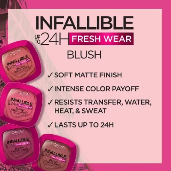 L'Oreal Paris Infallible Up to 24H Fresh Wear Blush Powder - 0.31oz image {3}