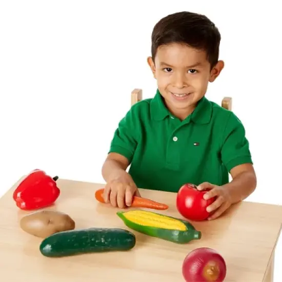 Melissa & Doug Play-Time Produce Fruit (9pc) and Vegetables (7pc) Realistic Play Food image {5}