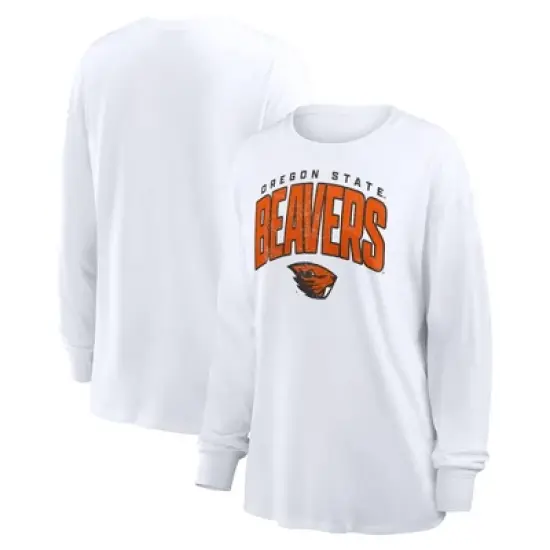NCAA Oregon State Beavers Women's White Long Sleeve T-Shirt image {2}