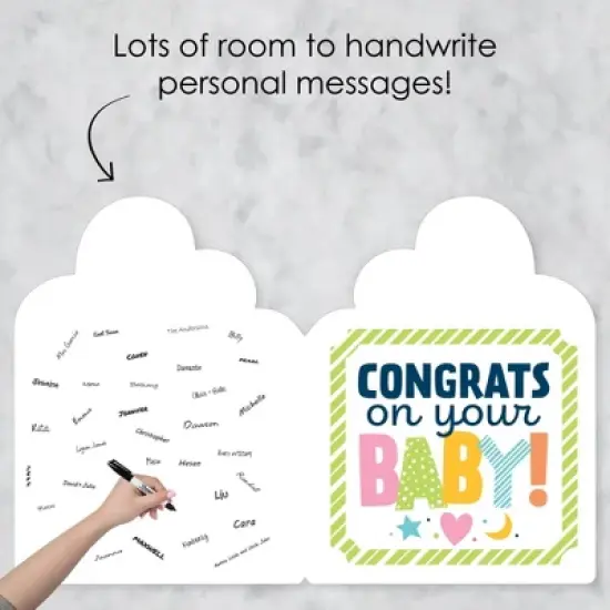 Big Dot of Happiness Colorful Baby Shower - Baby Shower Giant Greeting Card - Big Shaped Jumborific Card image {2}