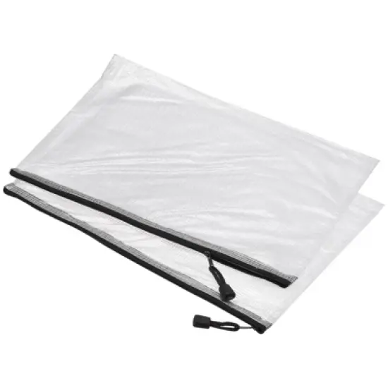 Unique Bargains PVC Waterproof Mesh Zipper Home Office Travel File Bag 3 Pcs image {4}